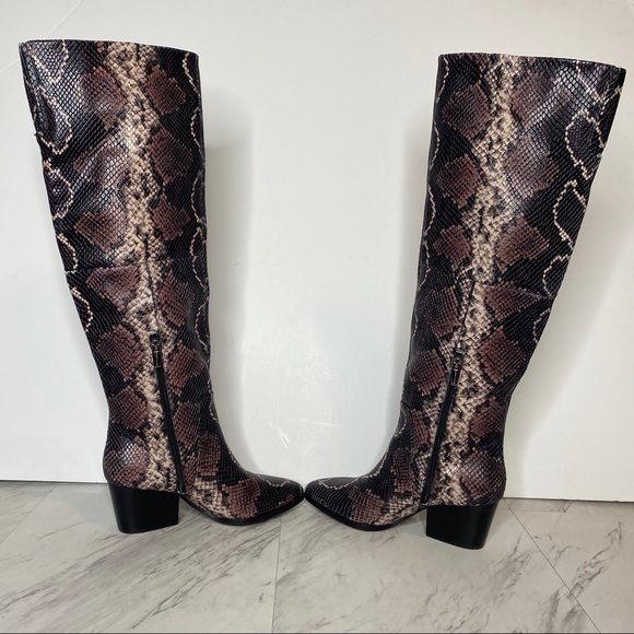 New! Vince Camuto Nestel Snake Print Leather Boot 7M - Picture 4 of 11